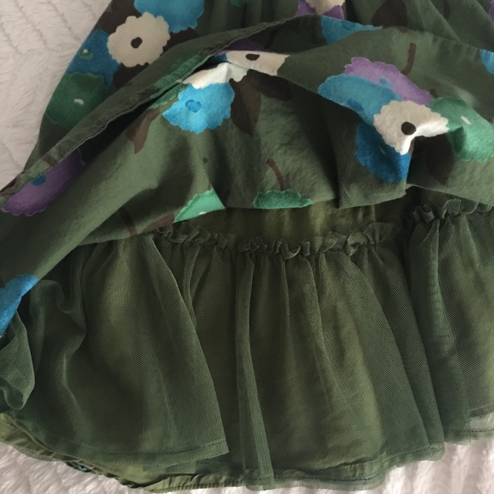 👗🌿 Baby Gap Dark Green Floral dress, size 2 - Picture 4 of 5
